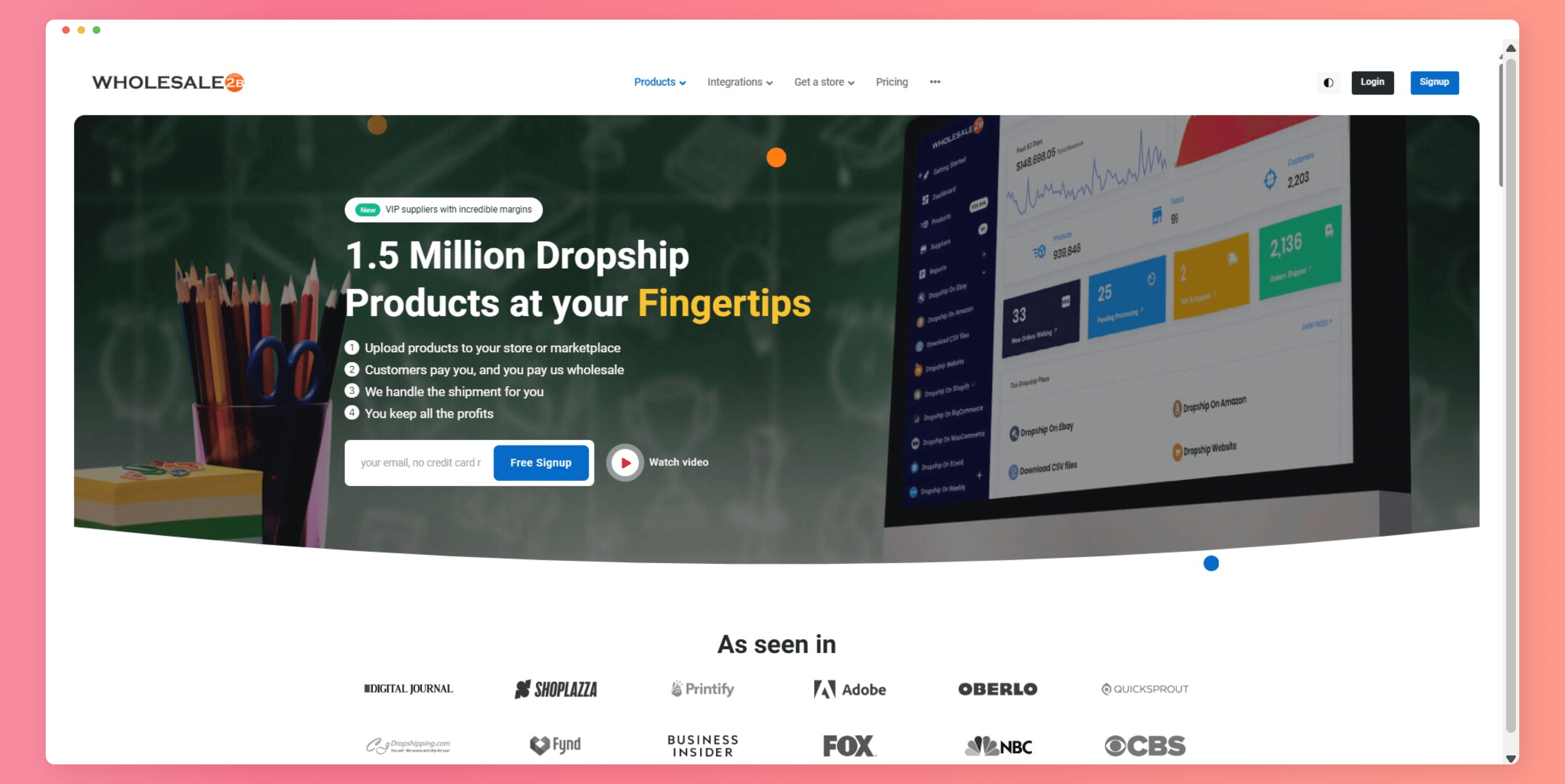 Wholesale2B Homepage